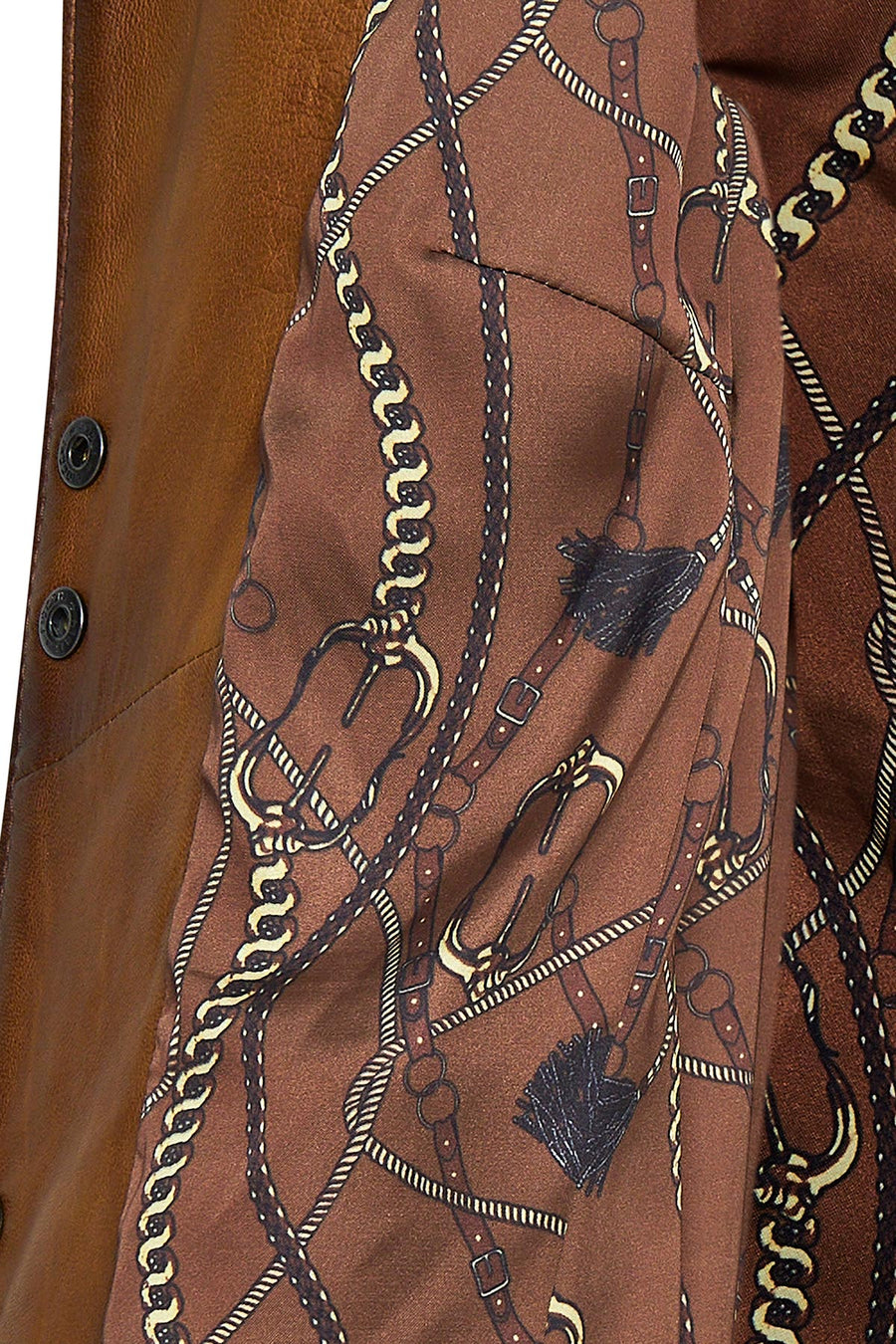 Lopez Women's Brown Mandarin Collar Leather Jacket