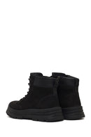 Men's Black Lace-Up Zipper Nubuck Leather Casual Boot | Derimod