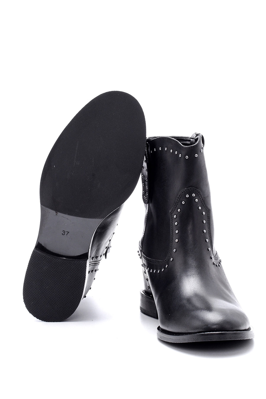 Women's Studded Detailed Leather Boots