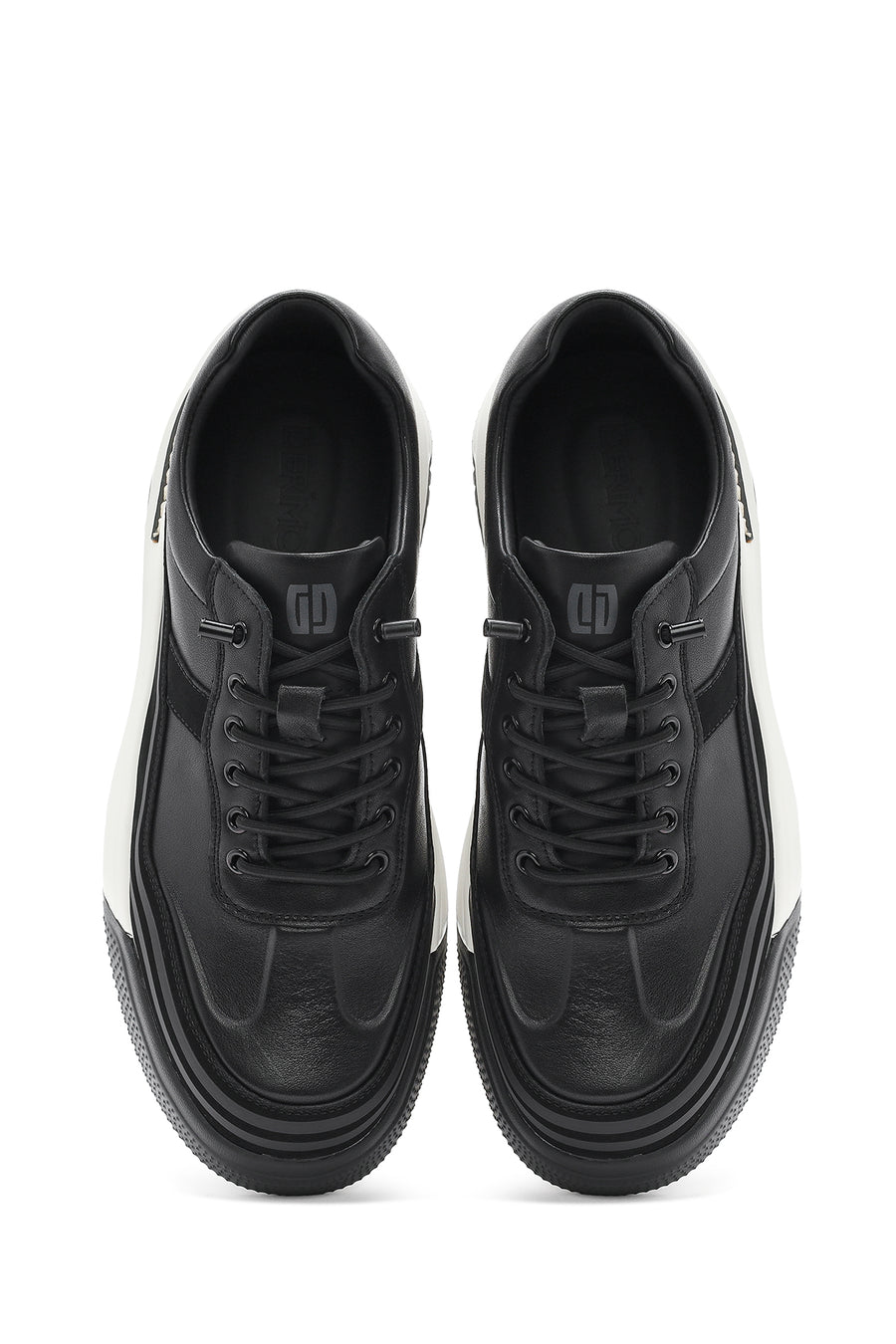 Male Black Lace-Up Leather Sneaker