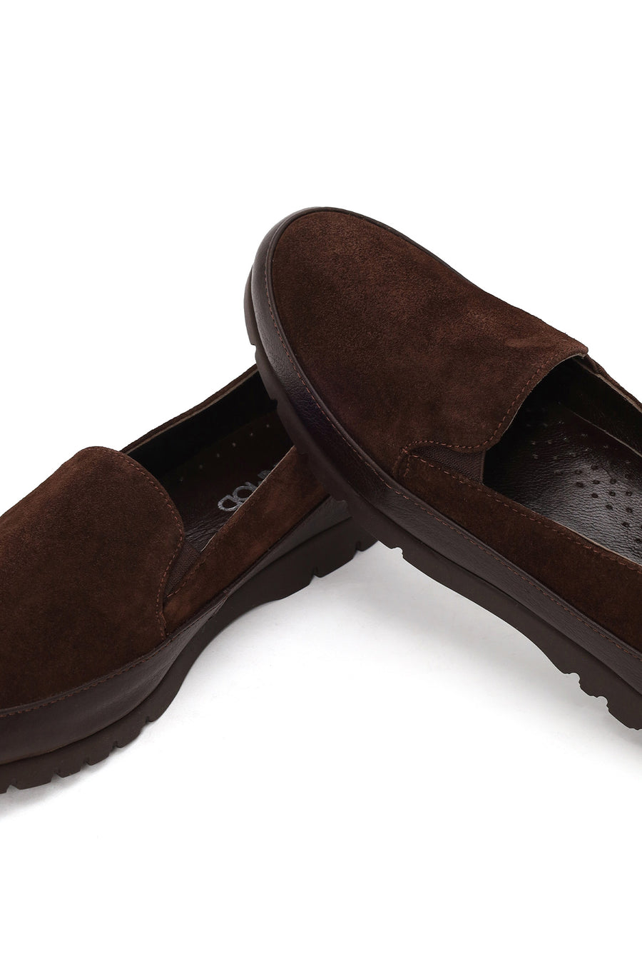 Kadın Kahverengi Süet Deri Konfor Loafer
