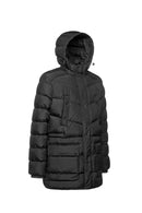 Geox Men's Black Sandford Hooded Long Coat | Derimod