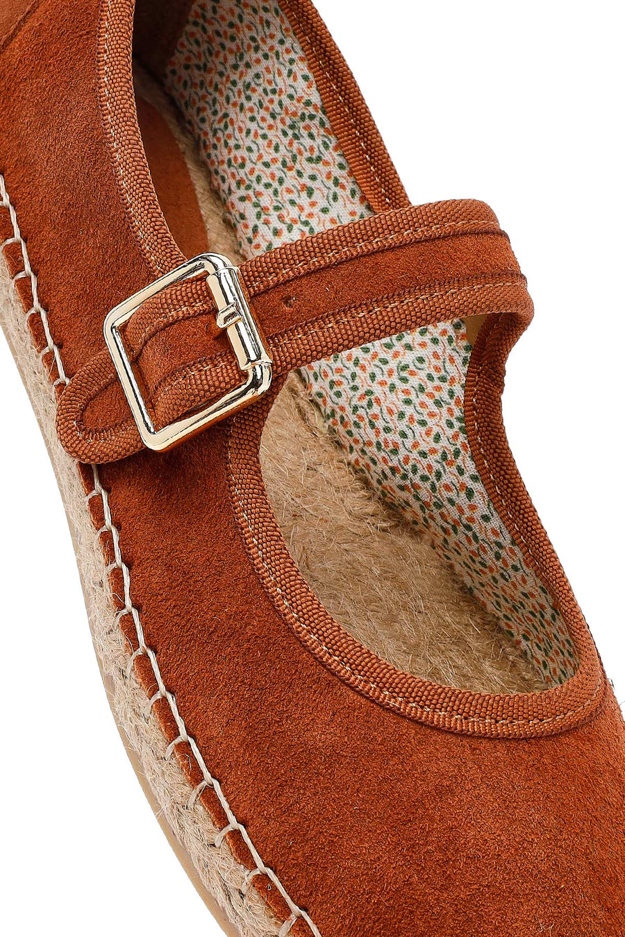 Women's Orange Strappy Suede Espadrilles