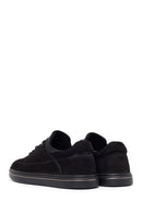 Erkek Siyah Bağcıklı Nubuk Deri Casual Sneaker | Derimod