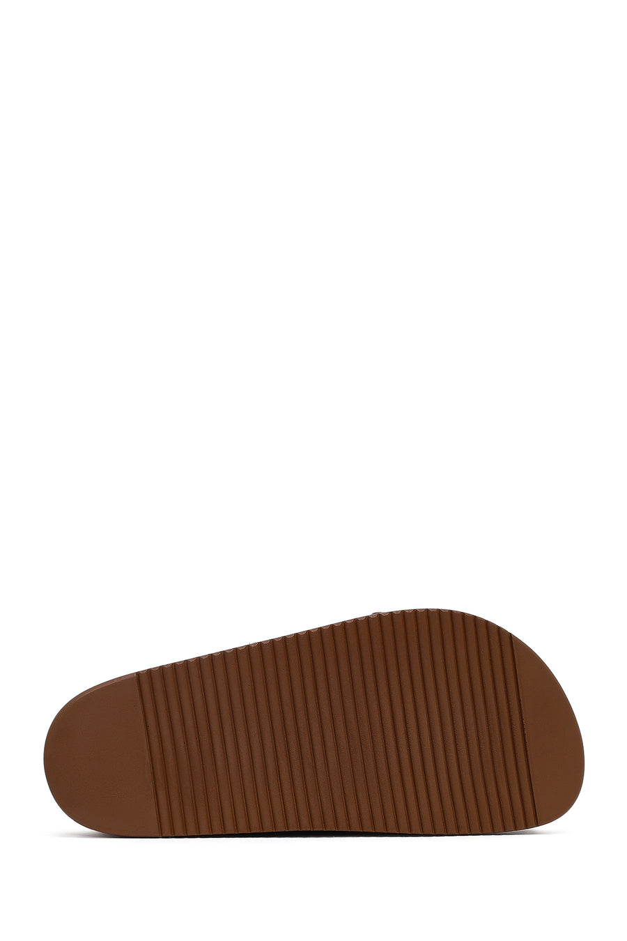 Women's Tan Double Buckle Thick Sole Suede Leather Slippers