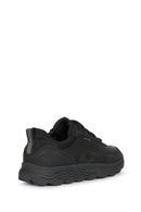 Geox Men's Black Spherica Lace-Up Leather Casual Sneaker | Derimod