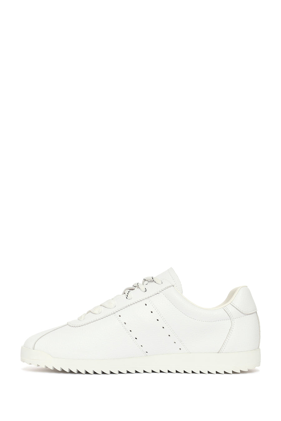 Kadın Beyaz Bağcıklı Deri Sneaker