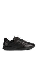 Geox Erkek Siyah Spherica Ec2 Bağcıklı Deri Casual Sneaker | Derimod
