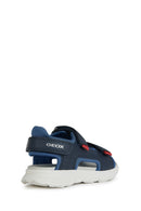 Geox Boy Navy Blue Airadium Strappy Leather Sandals | Derimod