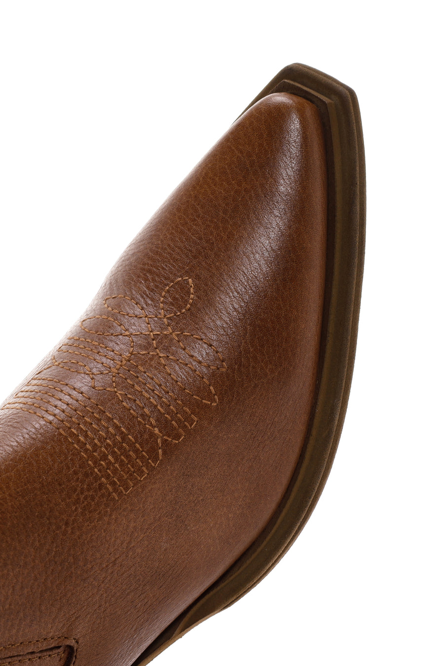 Women's Tan Leather Heeled Cowboy Boots