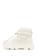 Woman Cream Lace-Up Thick-Soled Boots | Derimod