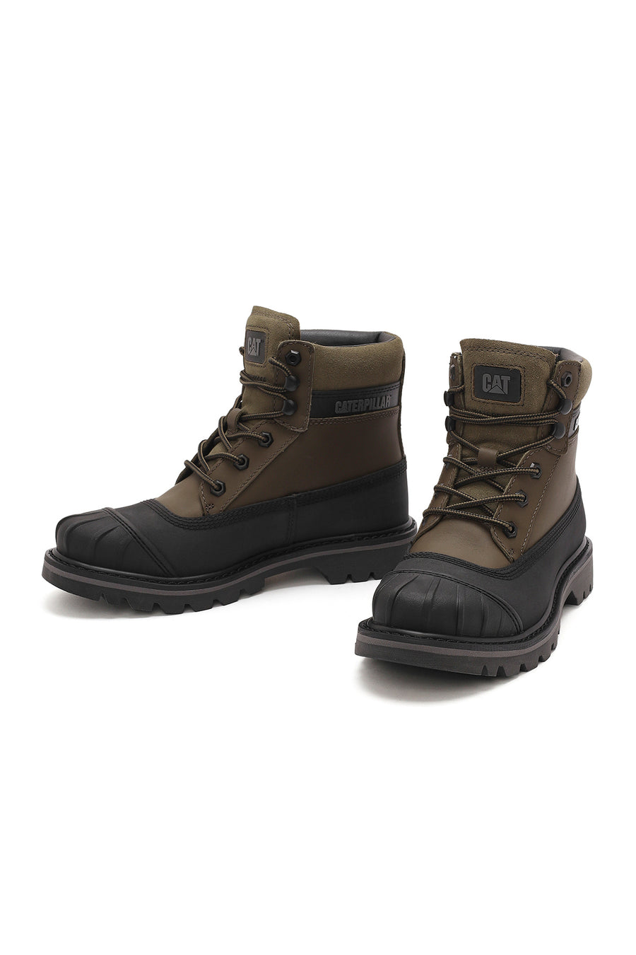 Caterpillar Men's Green Colorado Galosh WP Lace-Up Leather Combat Boots