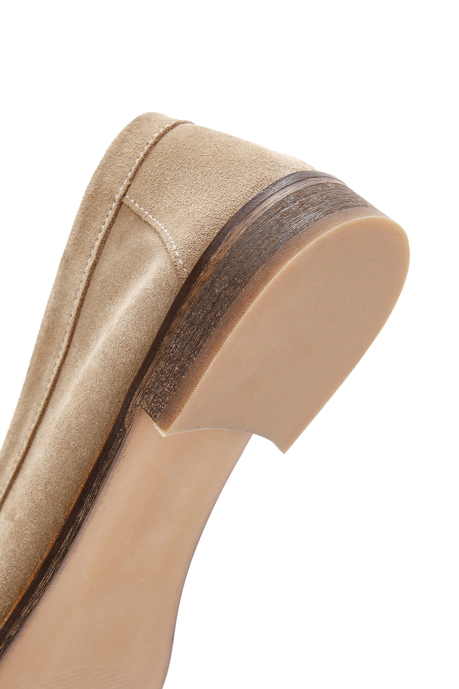 Women's Beige Suede Leather Masculine Loafer