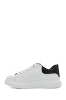 Men's White Lace-up Thick-Sole Leather Sneaker | Derimod