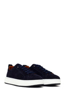 Male Navy Lace-up Suede Leather Sneaker | Derimod