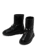 Women's Black Knitted Patterned Metallic Casual Boots | Derimod