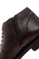 Men's Brown Leather Zippered Casual Boots | Derimod