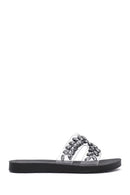 Women's Black Stone Slippers | Derimod