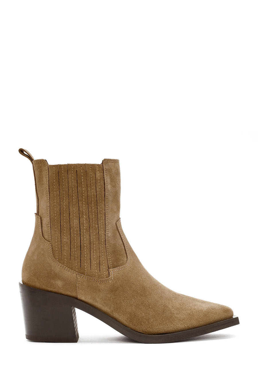 Woman Brown Chunky Heeled Suede Cowboy Boots WF170011DS | Derimod