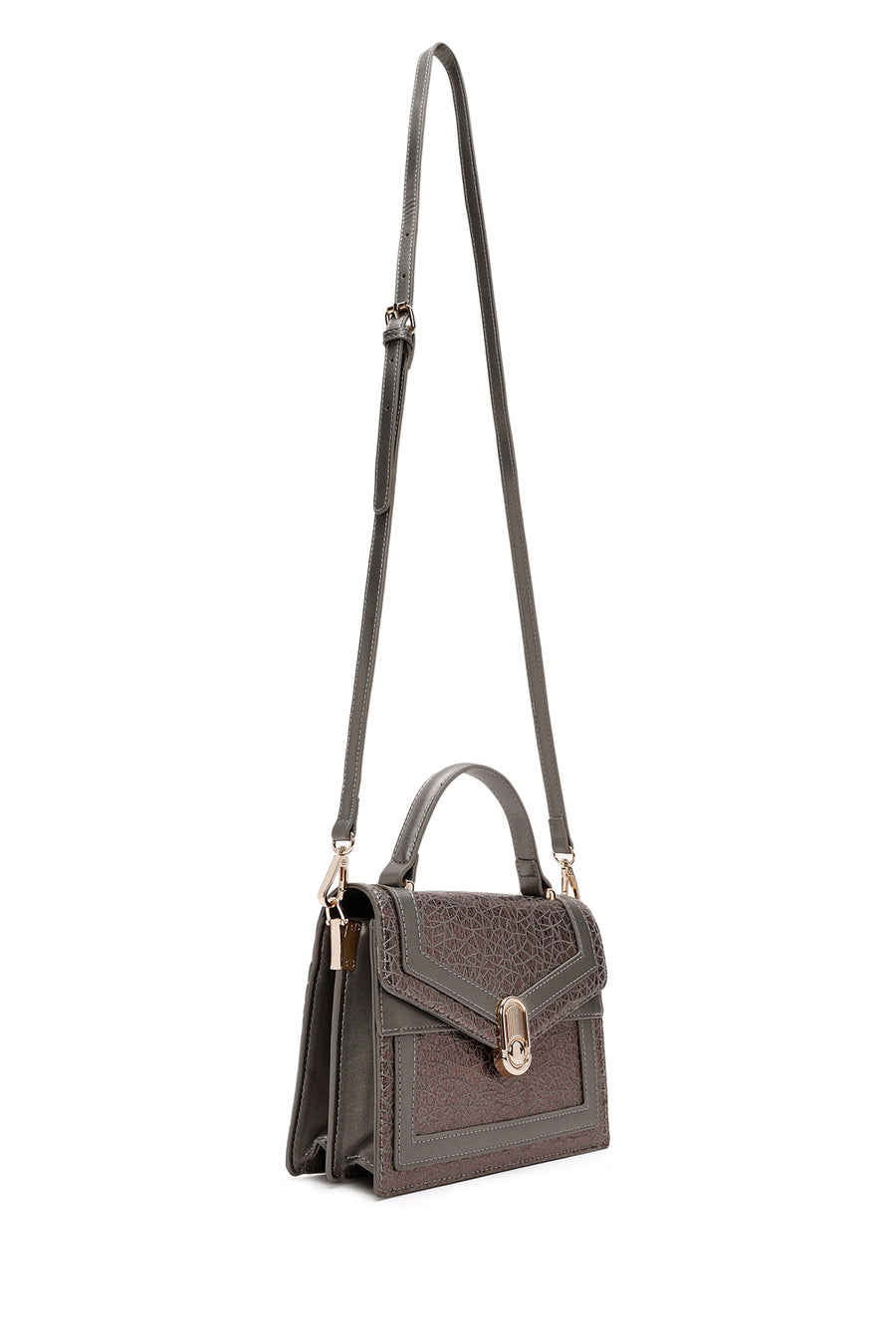 Women's Bronze Long Strap Printed Handbag