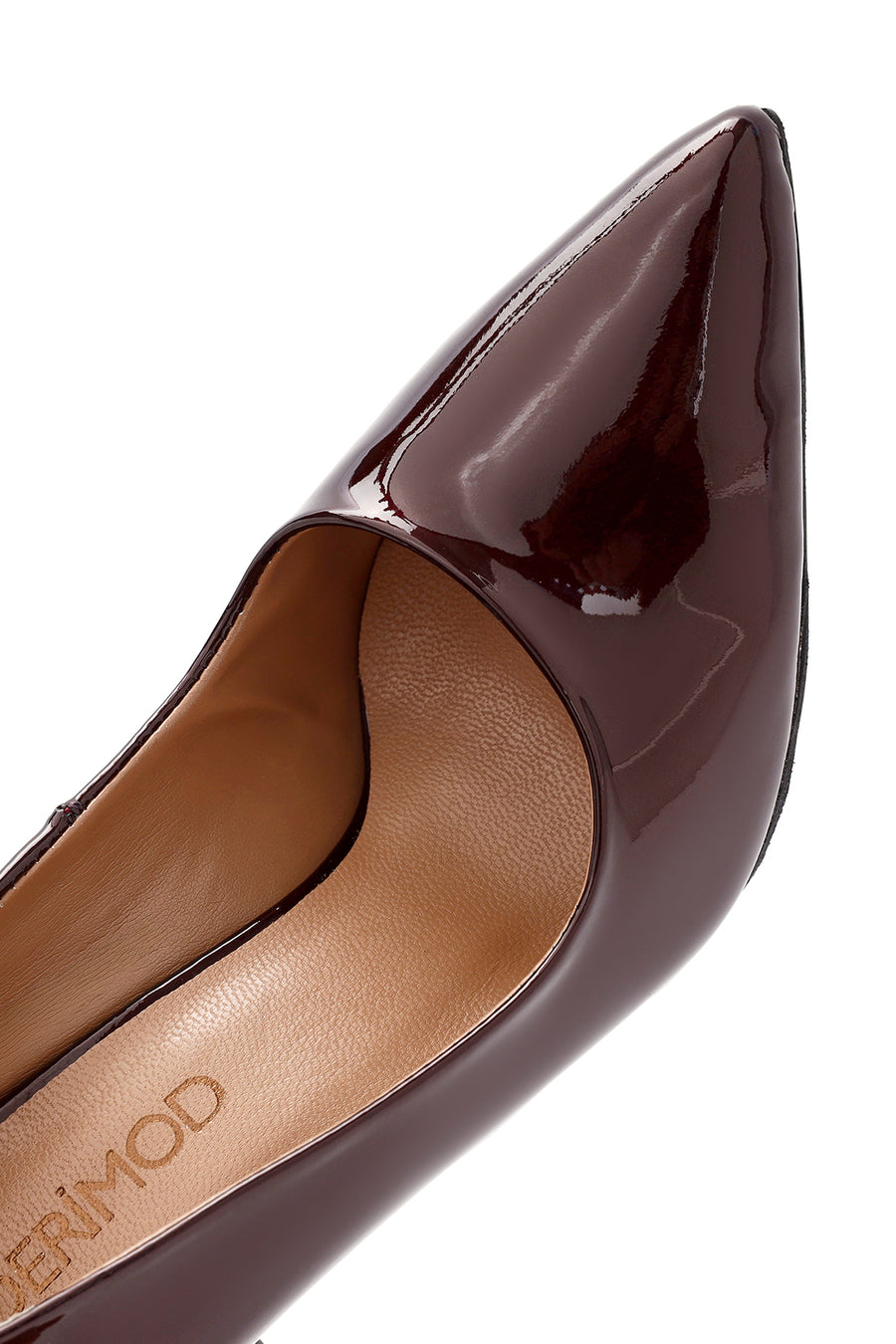 Kadın Bordo İnce Topuklu Rugan Deri Stiletto