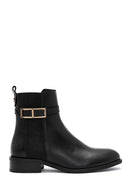 Women's Black Zippered Leather Boots | Derimod