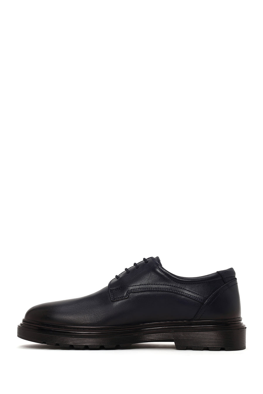 Derimod Fly Male Navy Blue Lace-Up Thick-Soled Leather Casual Shoes