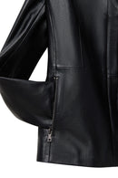 Helen Women's Black Leather Jacket | Derimod