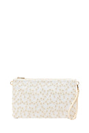 Woman Beige Long Chain Strap Patterned Clutch Bag | Derimod