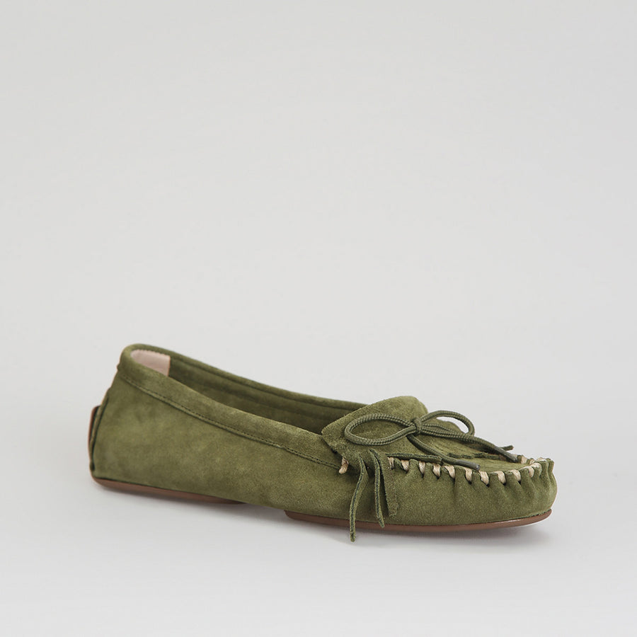 Süet Yeşil Kadın Deri Loafer 18SFD280710 | Derimod