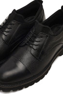 Men's Black Lace-Up Thick-Soled Leather Casual Shoe | Derimod