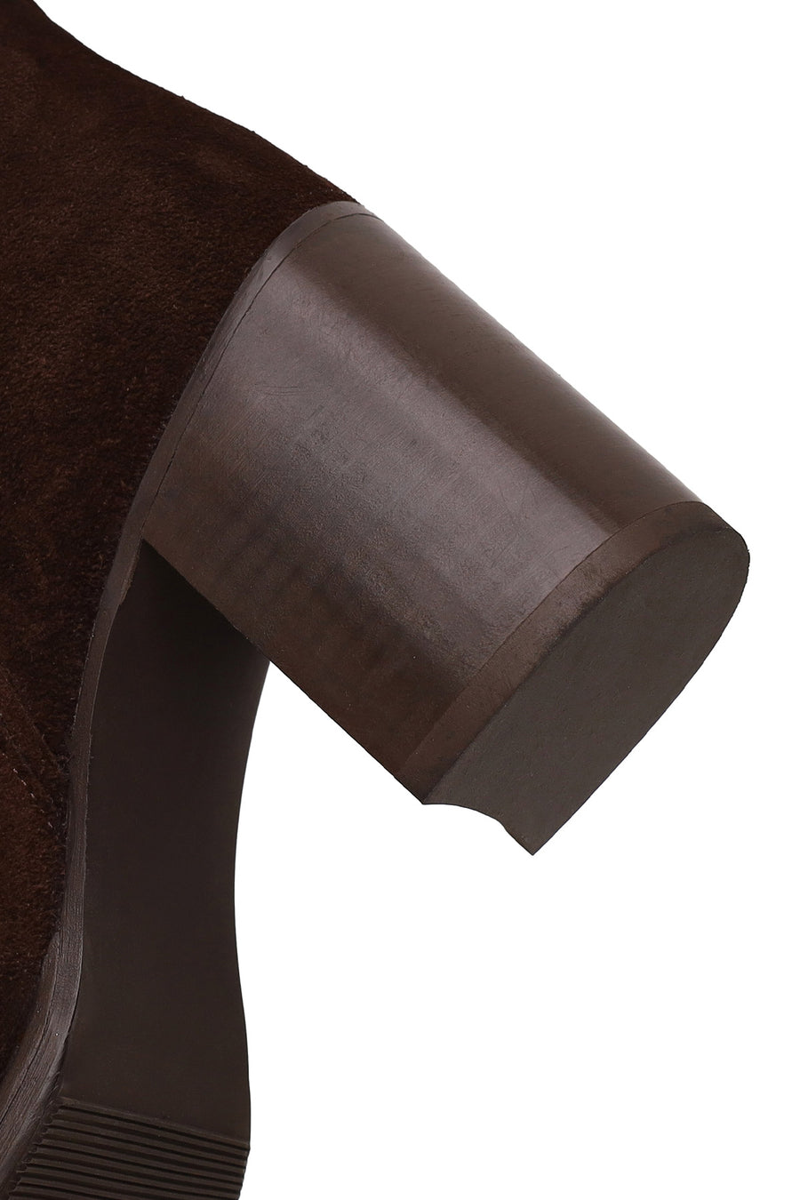Woman Brown Thick-Heeled Patterned Suede Cowboy Boots
