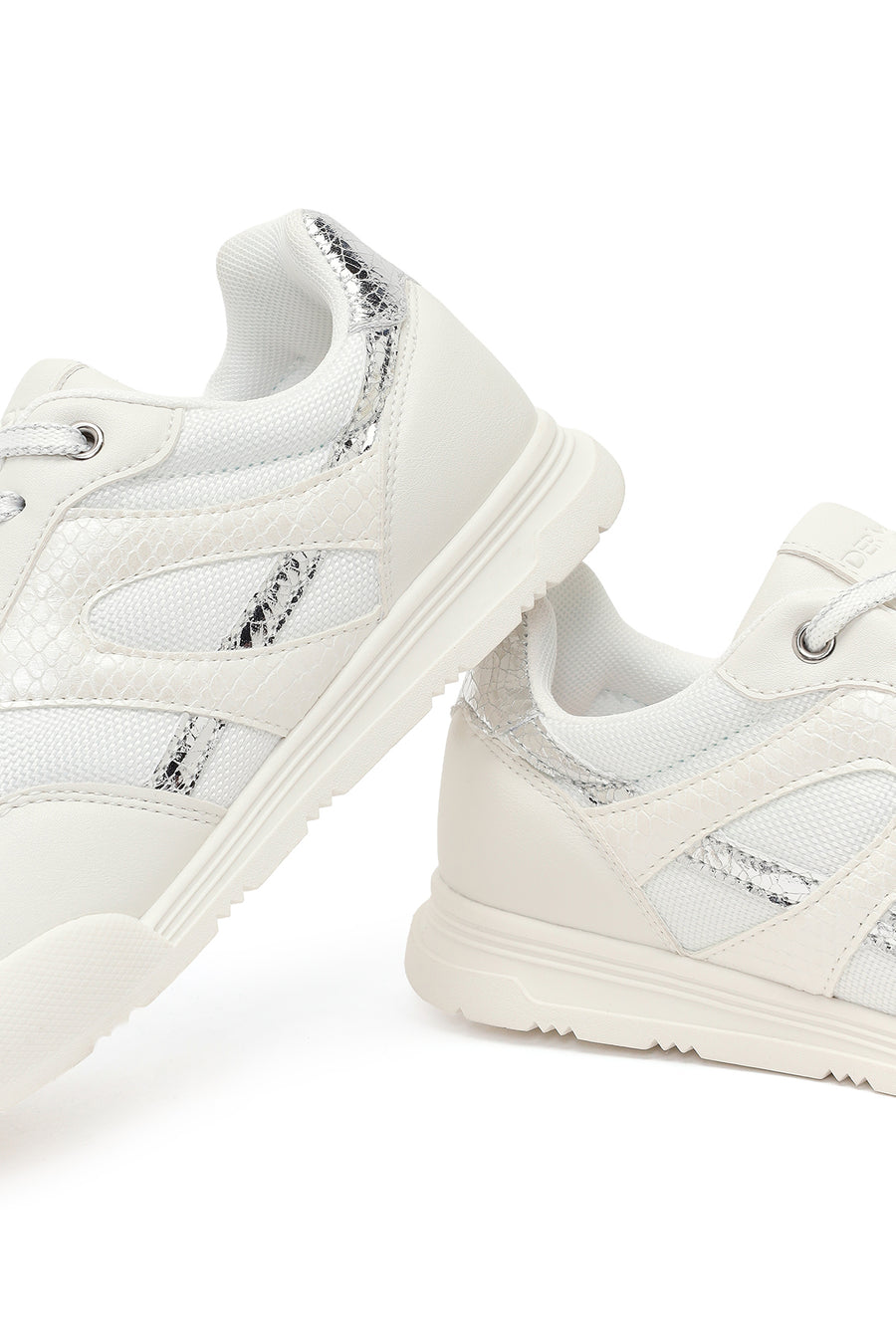 Women's White Lace-Up Sneaker