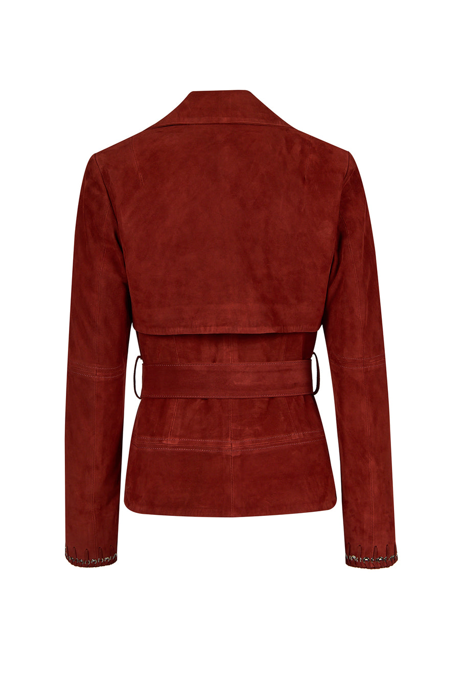 Patricia Woman Burgundy Biker Suede Jacket