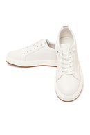 Erkek Beyaz Bağcıklı Deri Sneaker | Derimod