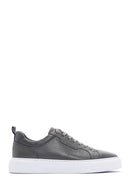 Men's Gray Leather Sneaker | Derimod