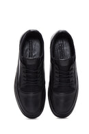 Men's Black Leather Casual Sneaker | Derimod