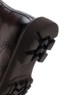 Men's Brown Leather Zippered Boots | Derimod