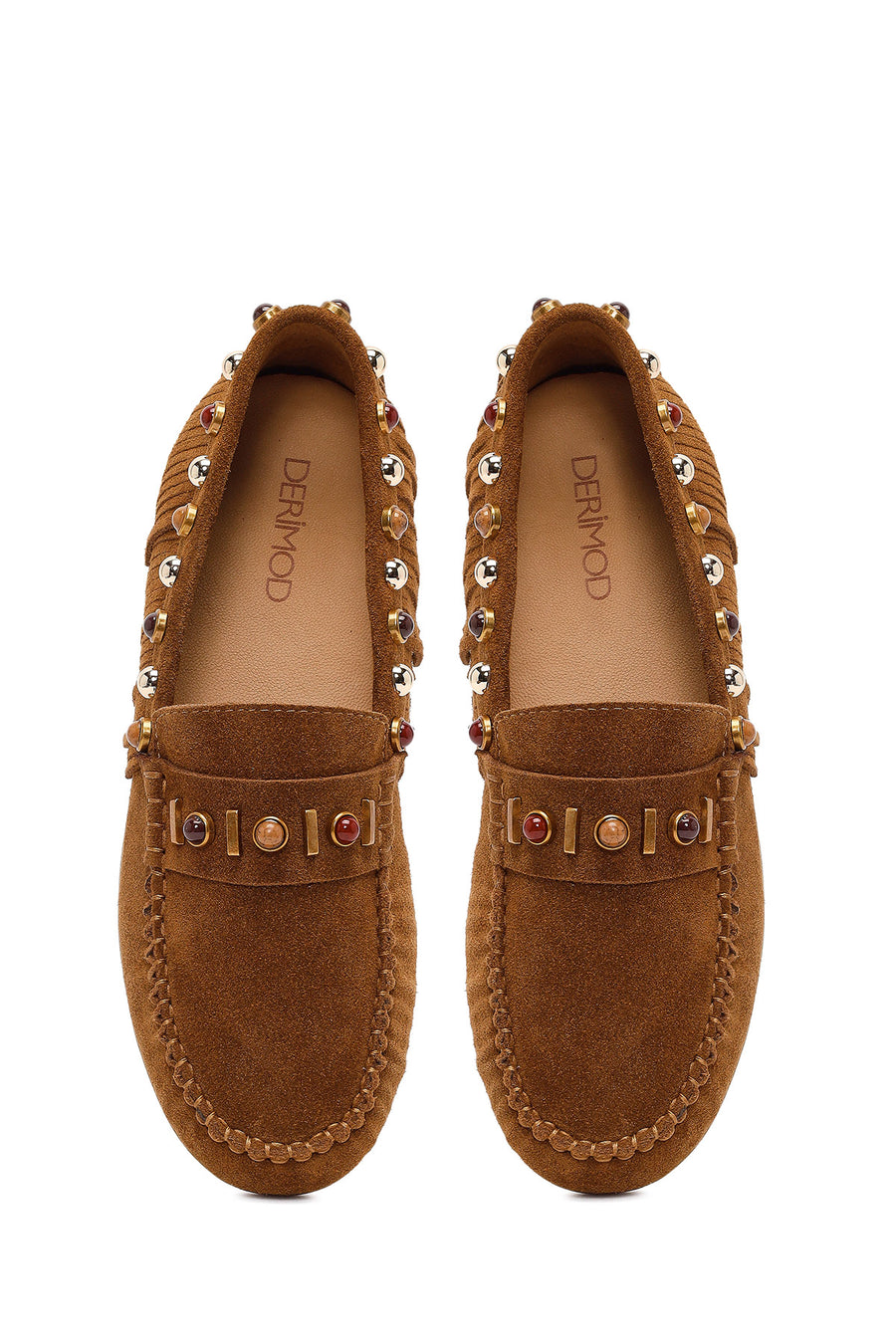 Women's Tan Tassel Suede Leather Loafer