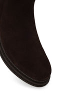 Woman Brown Zip Closure Suede Boots | Derimod