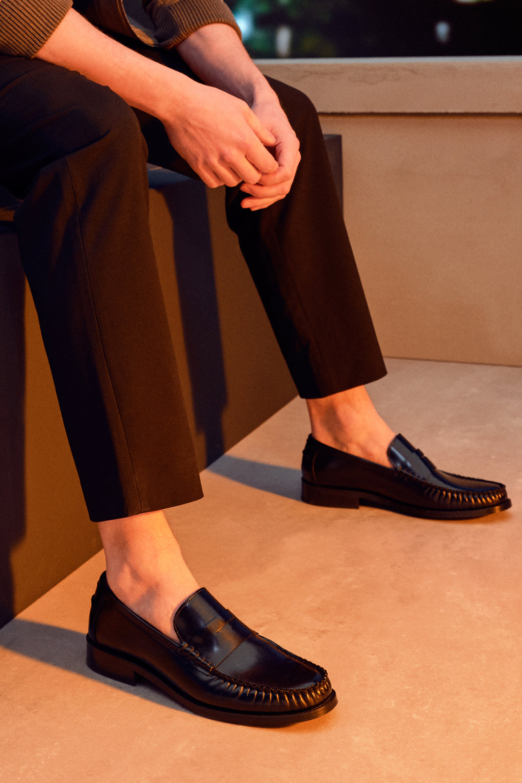 Erkek Siyah Deri Klasik Loafer