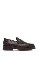 Male Brown Leather Casual Loafers | Derimod