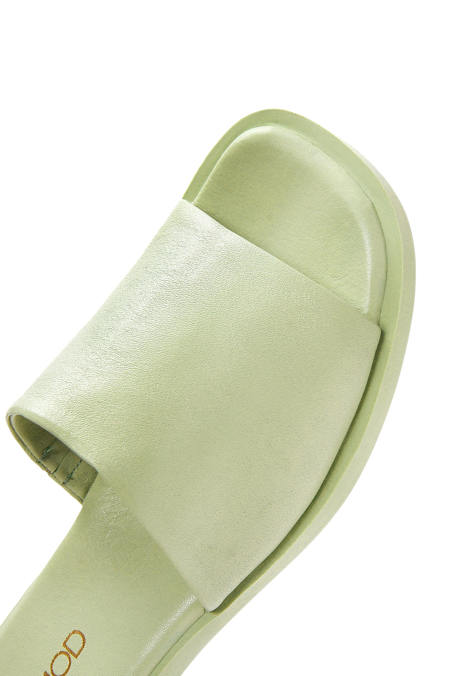 Women's Green Leather Slippers