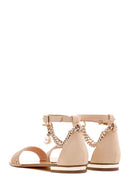 Women's Gold Stone Flat Sandals | Derimod