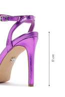 Women's Purple Ankle Strap Thin Heel Sandals | Derimod