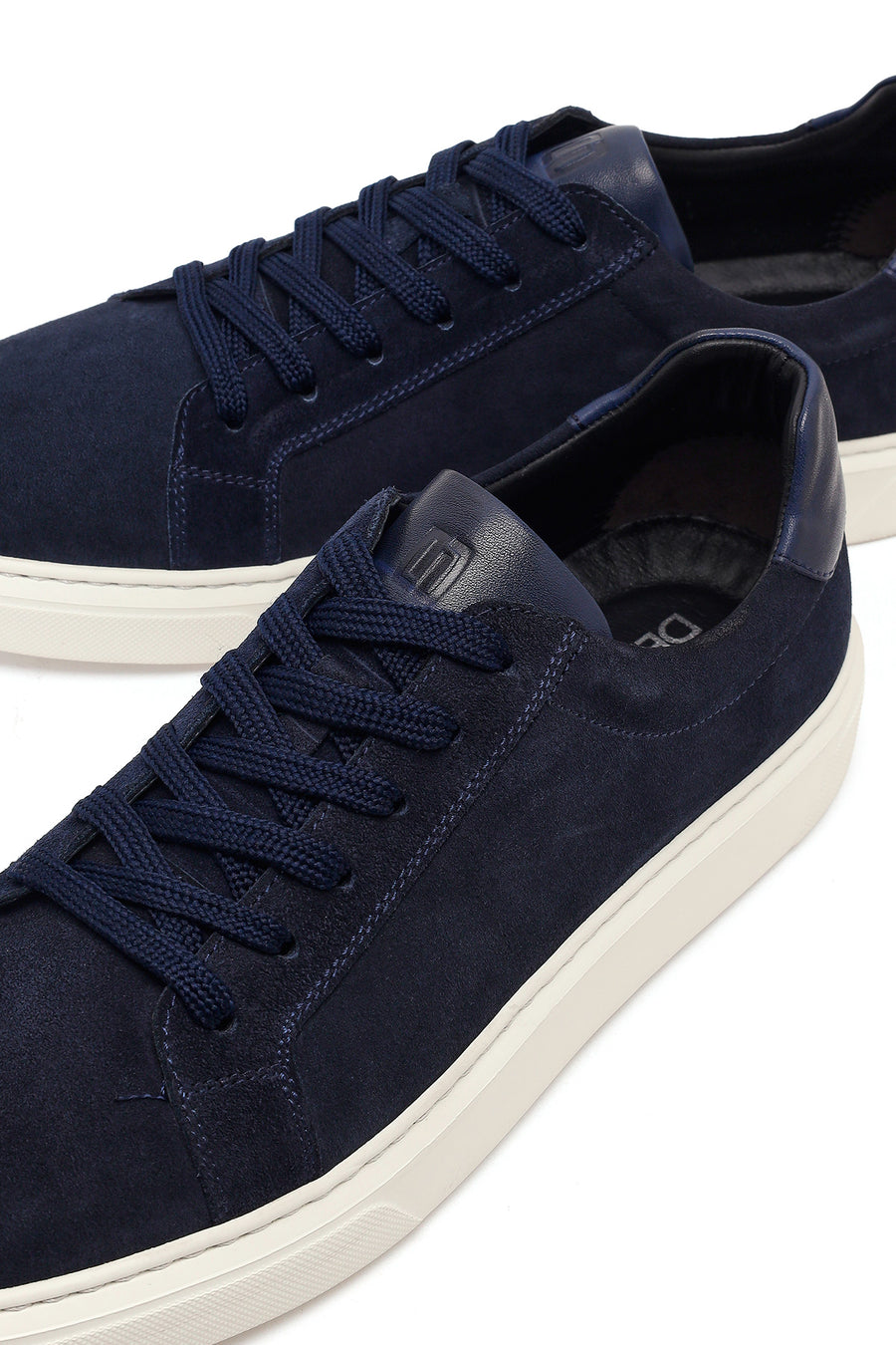 Male Navy Lace-up Suede Leather Sneaker