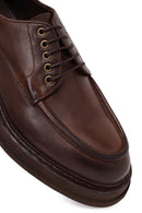 Male Brown Lace-Up Thick-Soled Leather Casual Shoe | Derimod