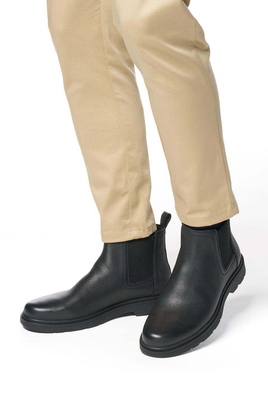 Geox Men's Black Spherica Ec1 Leather Chelsea Boots
