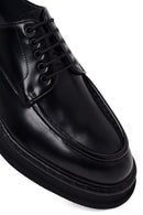 Male Black Lace-Up Thick-Soled Leather Casual Shoes | Derimod