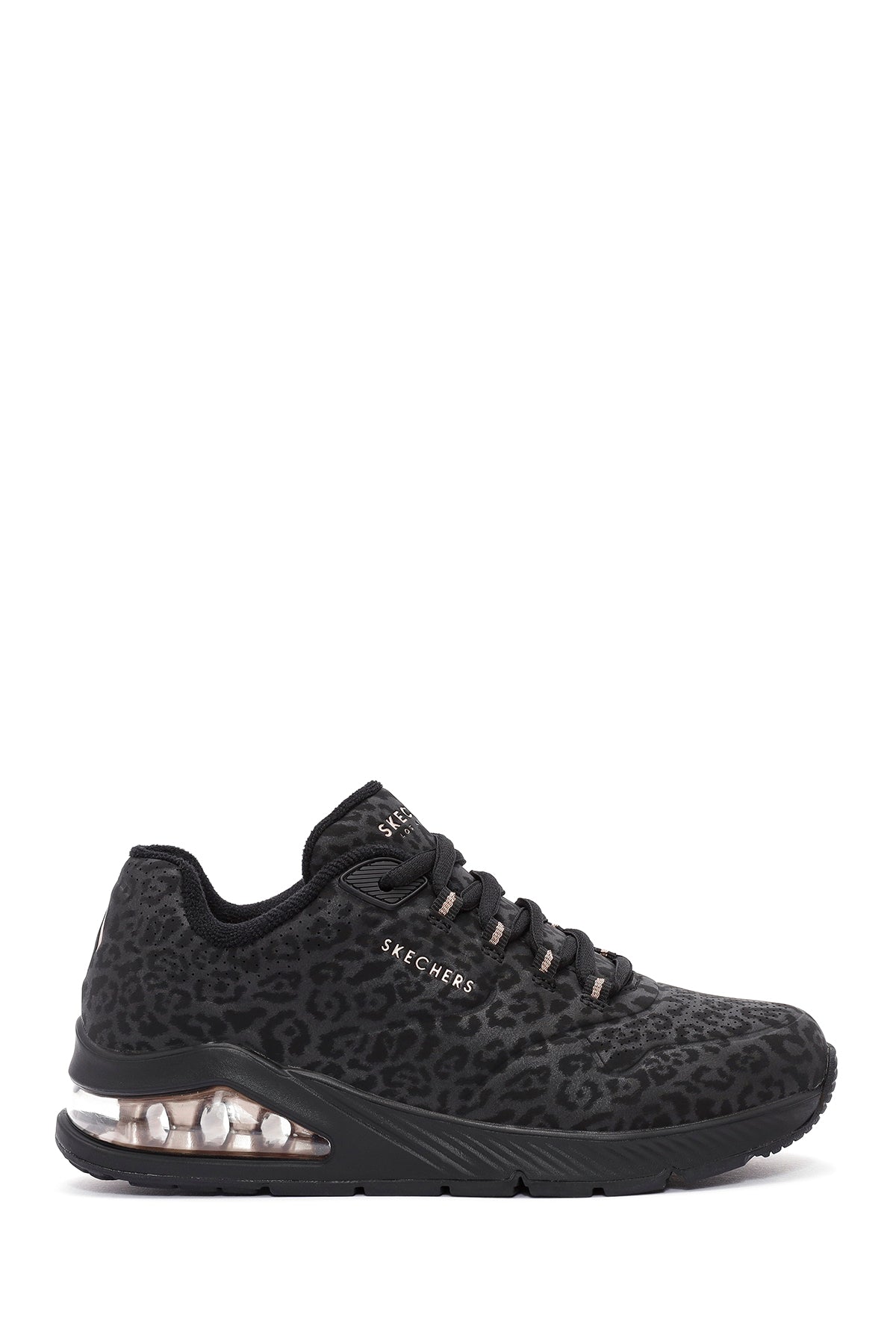 Skechers Kadın Siyah Leopar Desenli Bağcıklı Sneaker 155642 BBK | Derimod